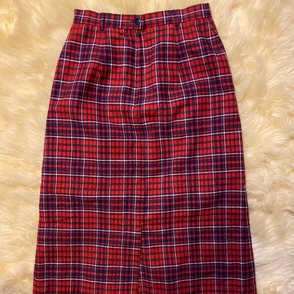 Vintage Plaid high waist midi skirt Sz 9 - Picture 3 of 8